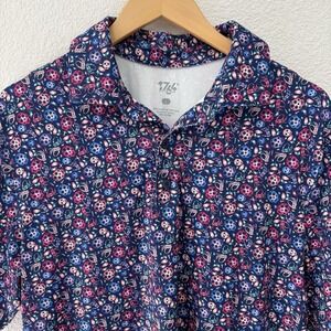 1764 Golf Polo Shirt Mens L Rainbow Dead Skull Cross Dia De Los Muertos